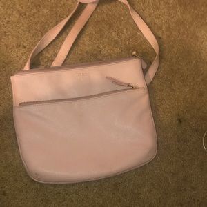 Pink fossil shoulder purse